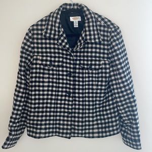 SOLD Talbots Plaid Wool Jacket | Black & White | Size 12 | Petites